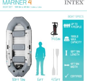 INTEX Mariner 4 Inflatable Boat Set - Image 2