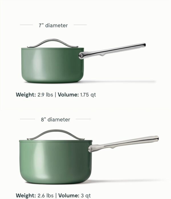 Caraway Nonstick Ceramic Sauce Pan - Image 3