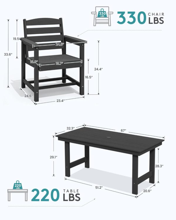 SERWALL 7-Piece Patio Dining Table Sets - Image 2