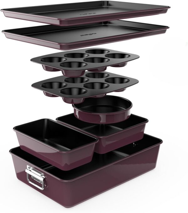 NutriChef 8-Piece Nonstick Stackable Bakeware Set