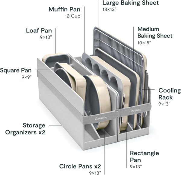 Caraway Nonstick Ceramic Bakeware Set (11 Pieces) - Image 3