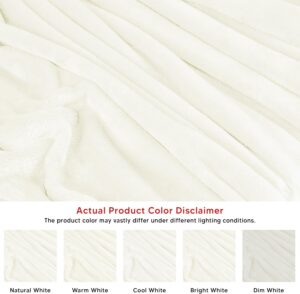 Utopia Bedding Ivory Fleece Blanket - Image 4