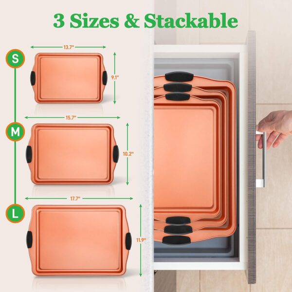 NutriChef 3 Piece Baking Pan Set - Image 2