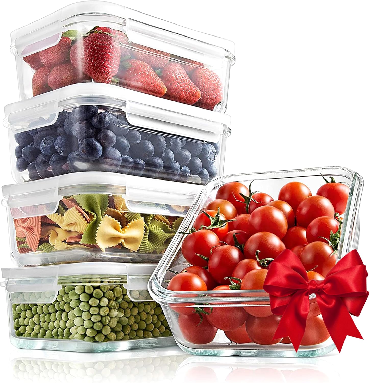 NutriChef 10-Piece Superior Glass Food Storage