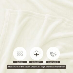 Utopia Bedding Ivory Fleece Blanket - Image 3