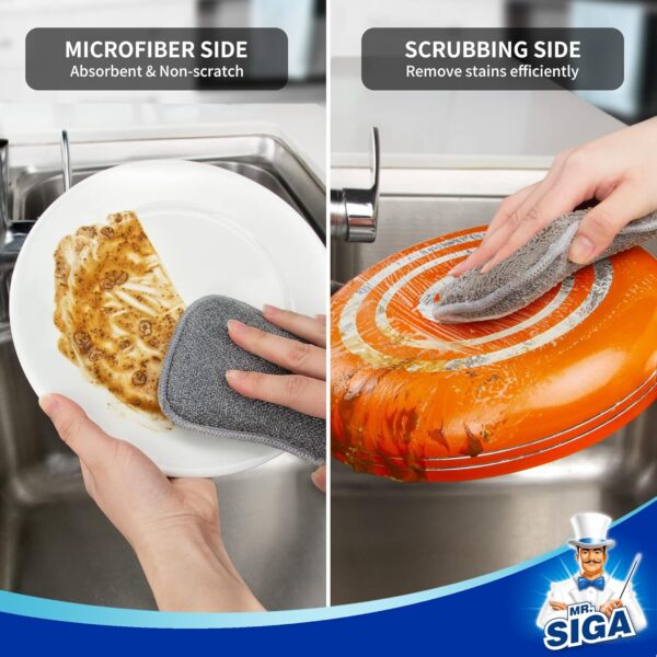 MR.SIGA Dual-Sided Scrub Sponges - Image 3