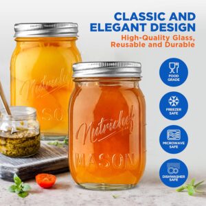 NutriChef 8-Pack 16 oz Mason Jars with Lids - Image 3