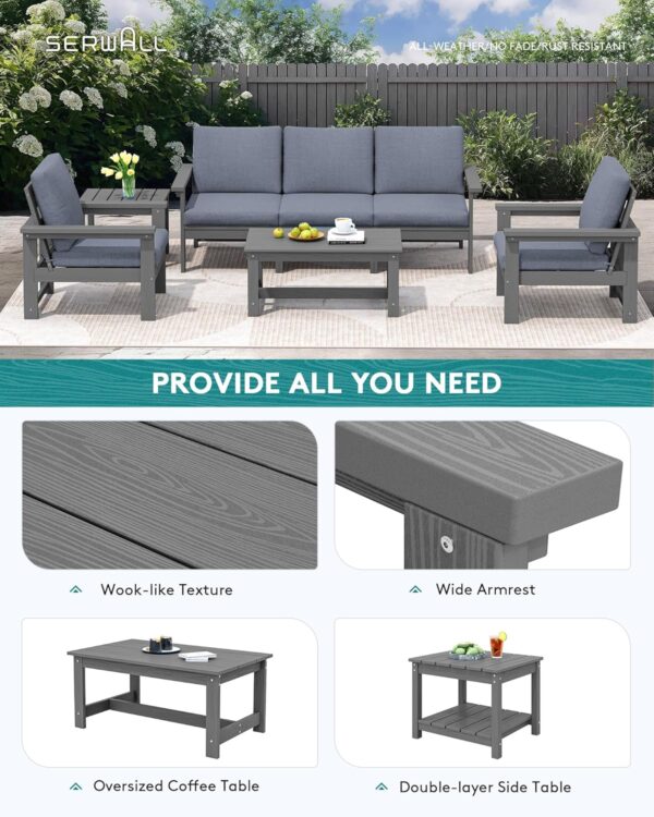 SERWALL HDPE Outdoor Patio Furniture Set - Image 6