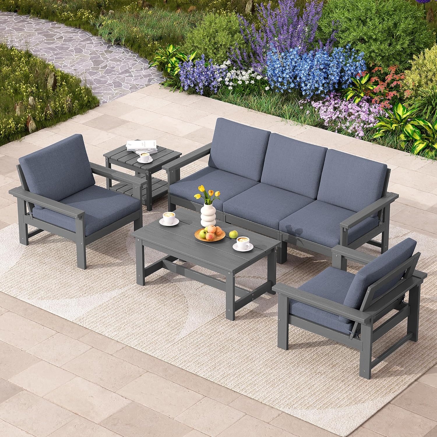 SERWALL HDPE Outdoor Patio Furniture Set