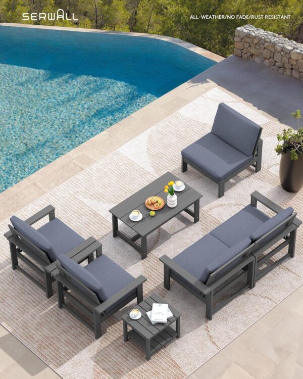 SERWALL HDPE Outdoor Patio Furniture Set - Image 7