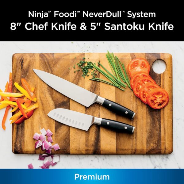 Ninja Foodi NeverDull System 2-Piece Chef Knife & Santoku Knife Set - Image 3