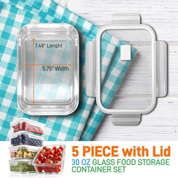 NutriChef 10-Piece Superior Glass Food Storage - Image 2