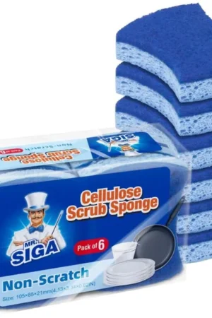MR.SIGA Non-Scratch Cellulose Scrub Sponge