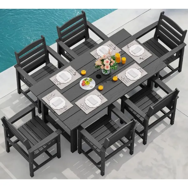 SERWALL 7-Piece Patio Dining Table Sets