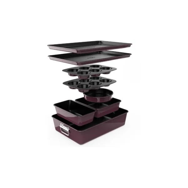NutriChef 8-Piece Nonstick Stackable Bakeware Set