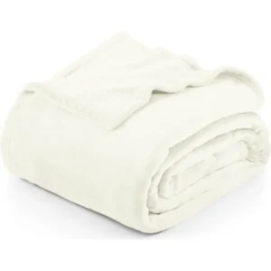 Utopia Bedding Ivory Fleece Blanket