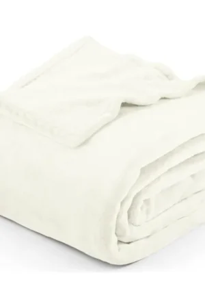 Utopia Bedding Ivory Fleece Blanket