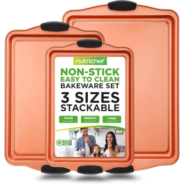 NutriChef 3 Piece Baking Pan Set