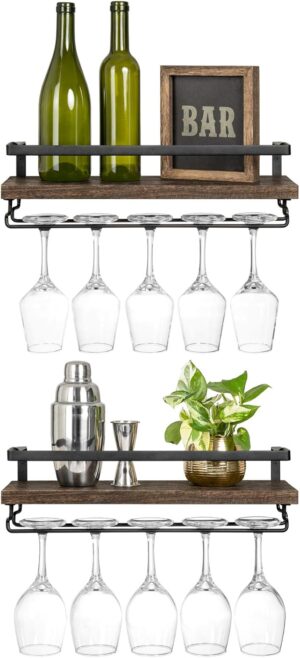 Mkono Wall Mounted Wine Rack
