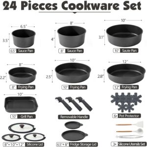 SENSARTE 24 Piece Pots and Pans Set, - Image 2