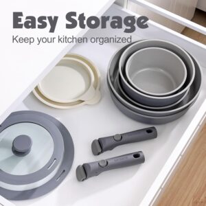 SENSARTE 17 Piece Ceramic Pots and Pans Set, - Image 7