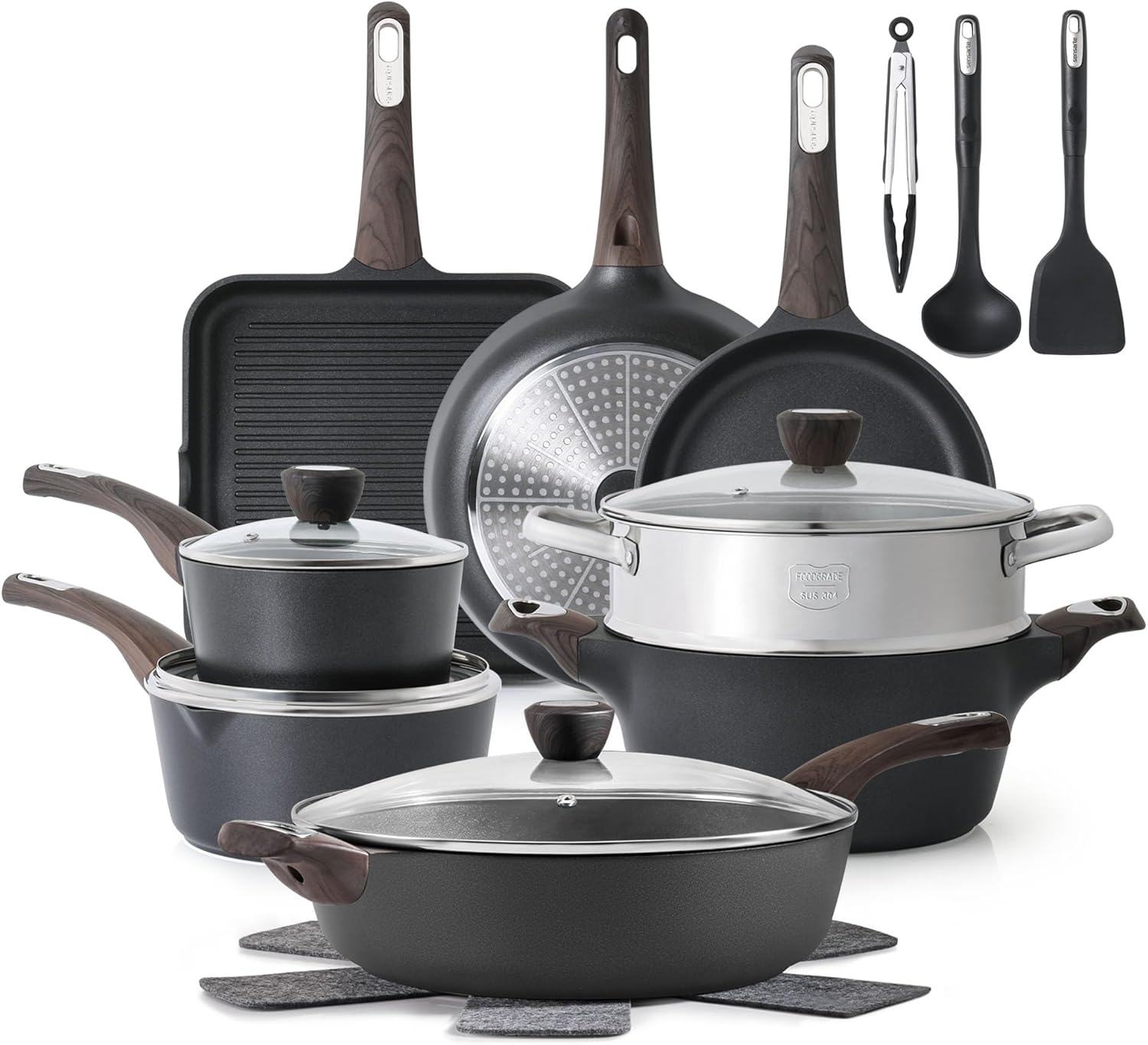 SENSARTE Pots and Pans Set Nonstick,