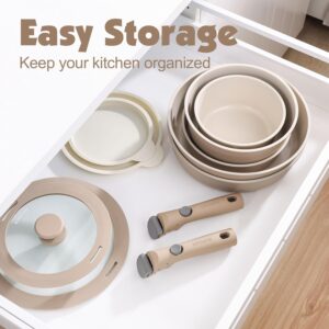 SENSARTE 17 Piece Ceramic Pots and Pans Set, - Image 3