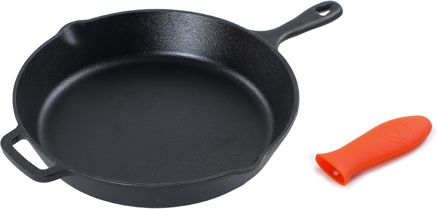 Commercial CHEF Cast Iron Skillet Pan (12″ Skillet)
