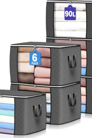 6 Pack Clothes Storage Bins