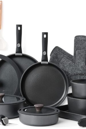 SENSARTE 24 Piece Pots and Pans Set,