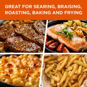Commercial CHEF 10.25 Inch Preseasoned Cast Iron Skillet, Cast Iron Pan with Dual Pour Spouts - Image 6