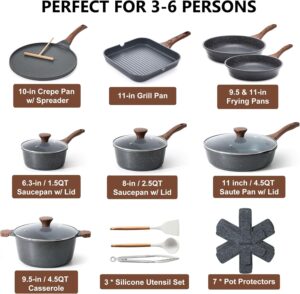 SENSARTE Nonstick Ceramic Cookware Set - Image 2