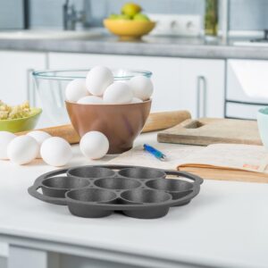 Commercial CHEF Cast Iron Biscuit Pan, Pre-seasoned Cast Iron Cookware for Muffins & Scones - Image 4