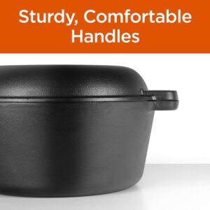 COMMERCIAL CHEF 5-Quart Cast Iron Dutch Oven with Skillet Lid - Image 4