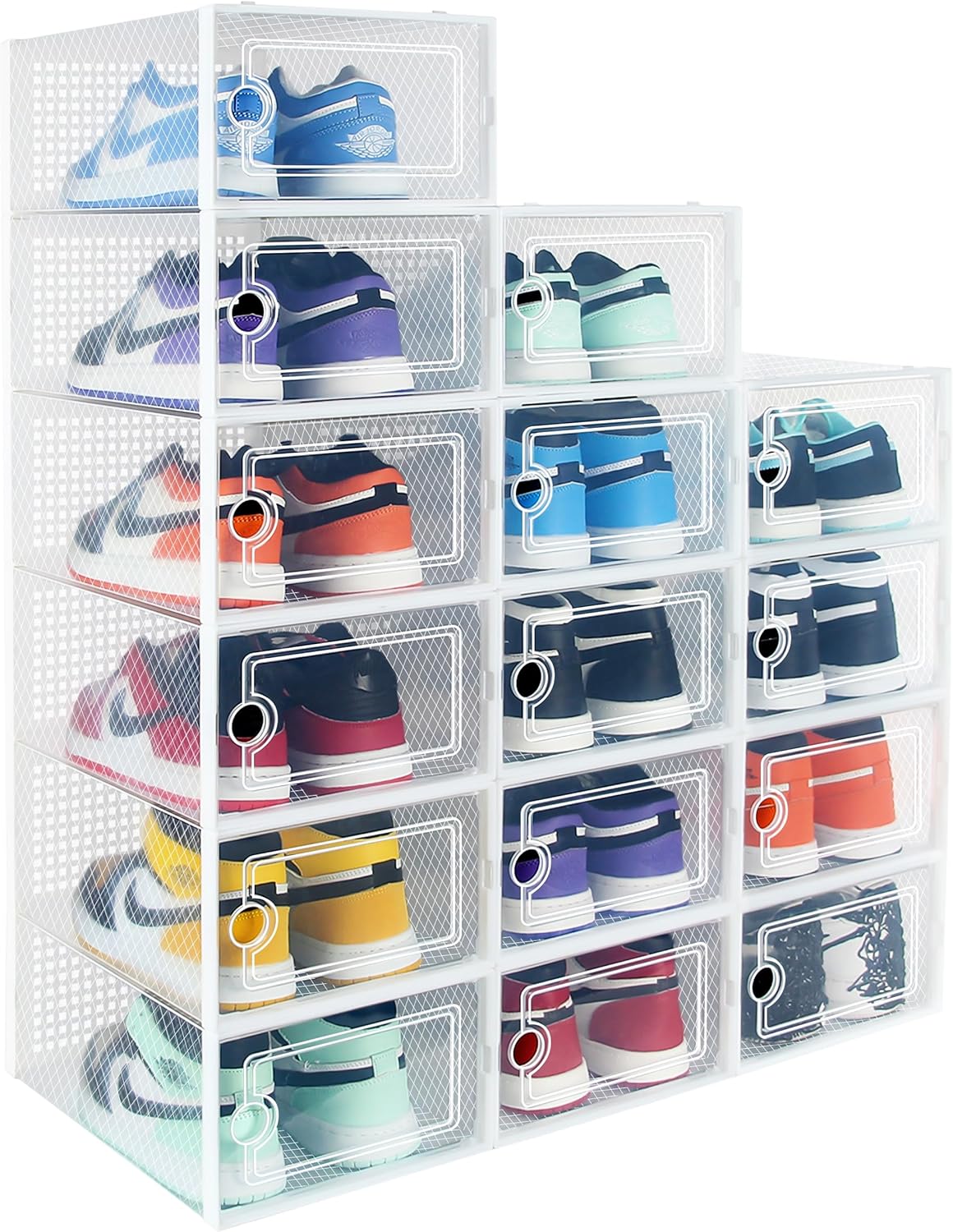 Hrrsaki Stackable Clear Shoe Storage Boxes –