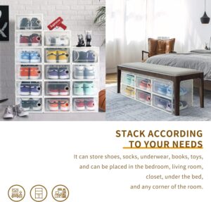 Hrrsaki Stackable Clear Shoe Storage Boxes - - Image 3