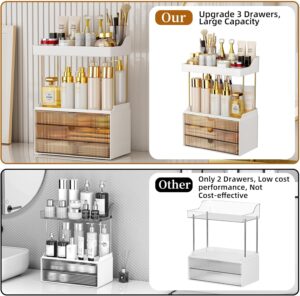 3 Drawers 2 Tier Makeup Organizer - - Image 6