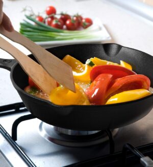 Commercial CHEF Pre-Seasoned Cast Iron Skillet with Removable Silicone Handle, 8-Inch Cast Iron Panst Iron Pan - Image 5