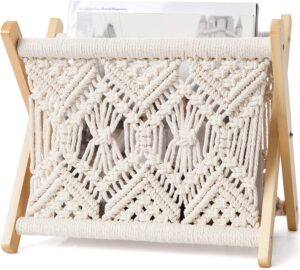Mkono Macrame Magazine Rack