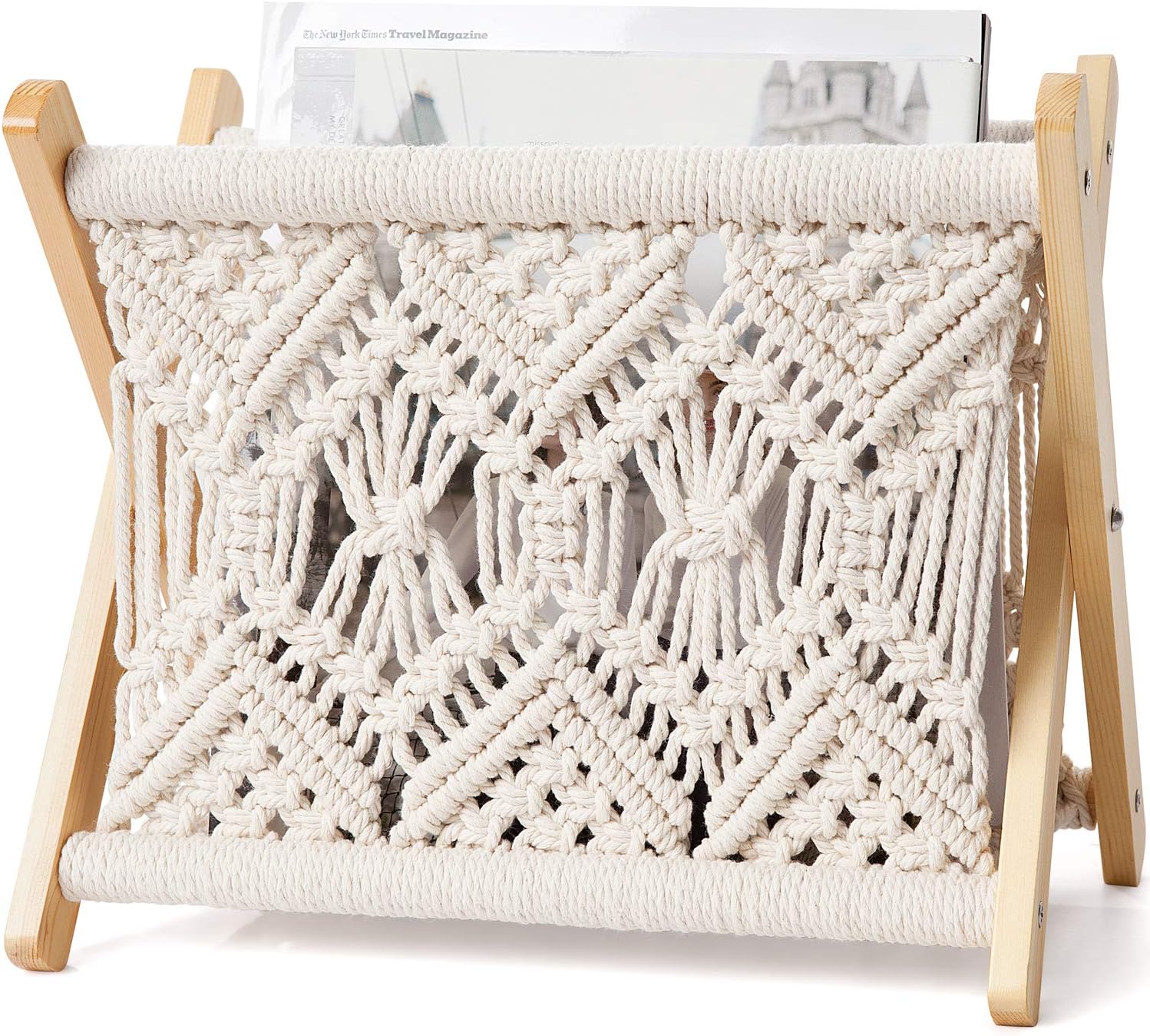 Mkono Macrame Magazine Rack