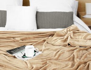 Utopia Bedding Camel Fleece Blanket - Image 4