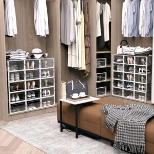 Hrrsaki Stackable Clear Shoe Storage Boxes - - Image 7