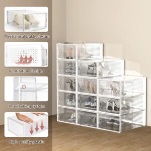 Hrrsaki Stackable Clear Shoe Storage Boxes - - Image 5