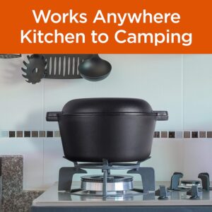COMMERCIAL CHEF 5-Quart Cast Iron Dutch Oven with Skillet Lid - Image 6