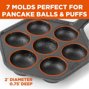 Commercial CHEF Cast Iron Danish Aebleskiver Pan - Image 6